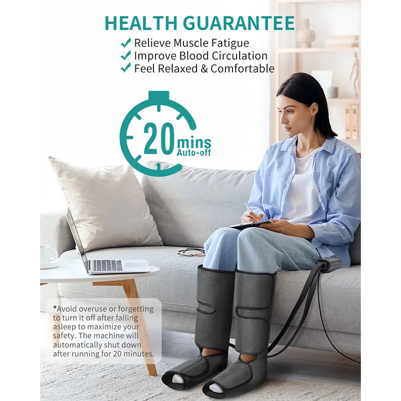 Air Leg Pressure Massage for Blood Circulation and Relaxation Lymphatic Drainage