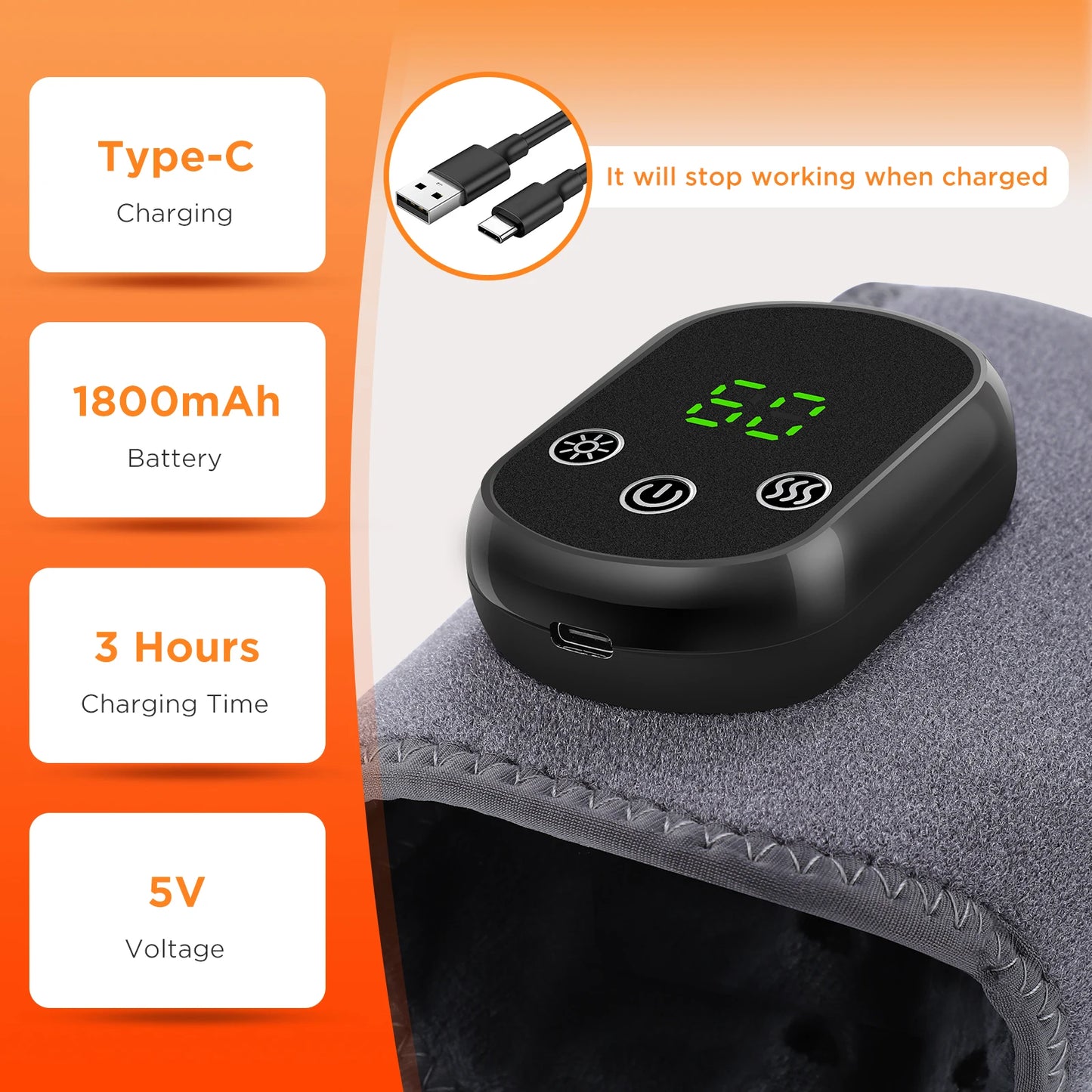 Electric Heating Wrist Guard 5 Levels Hot Compress Massage