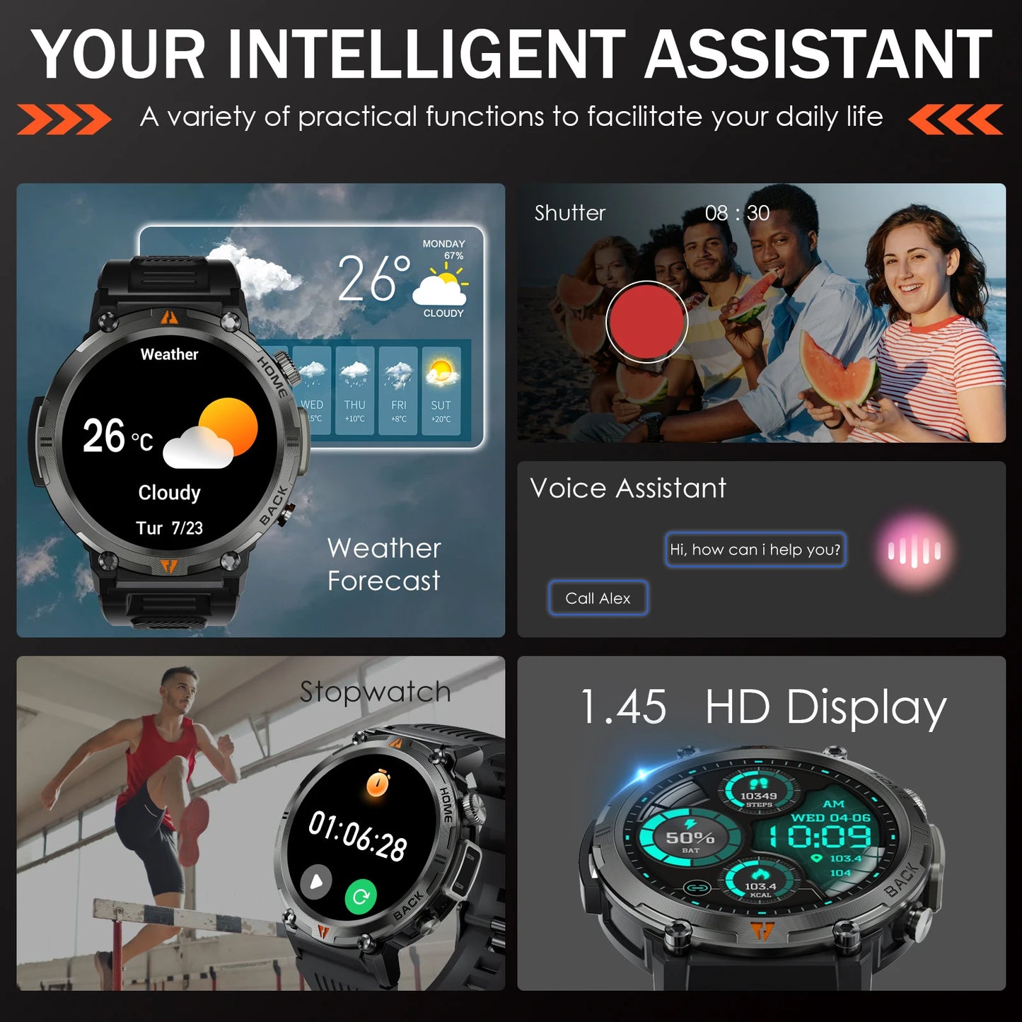 2025 Newest Bluetooth Call Smartwatch Full Touch Screen