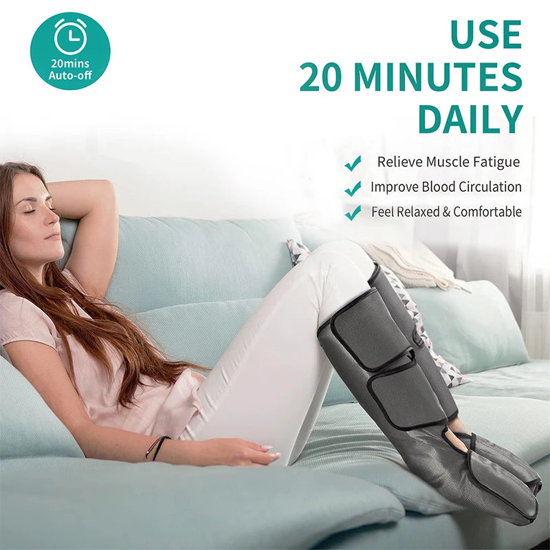 Air Leg Pressure Massage for Blood Circulation and Relaxation Lymphatic Drainage