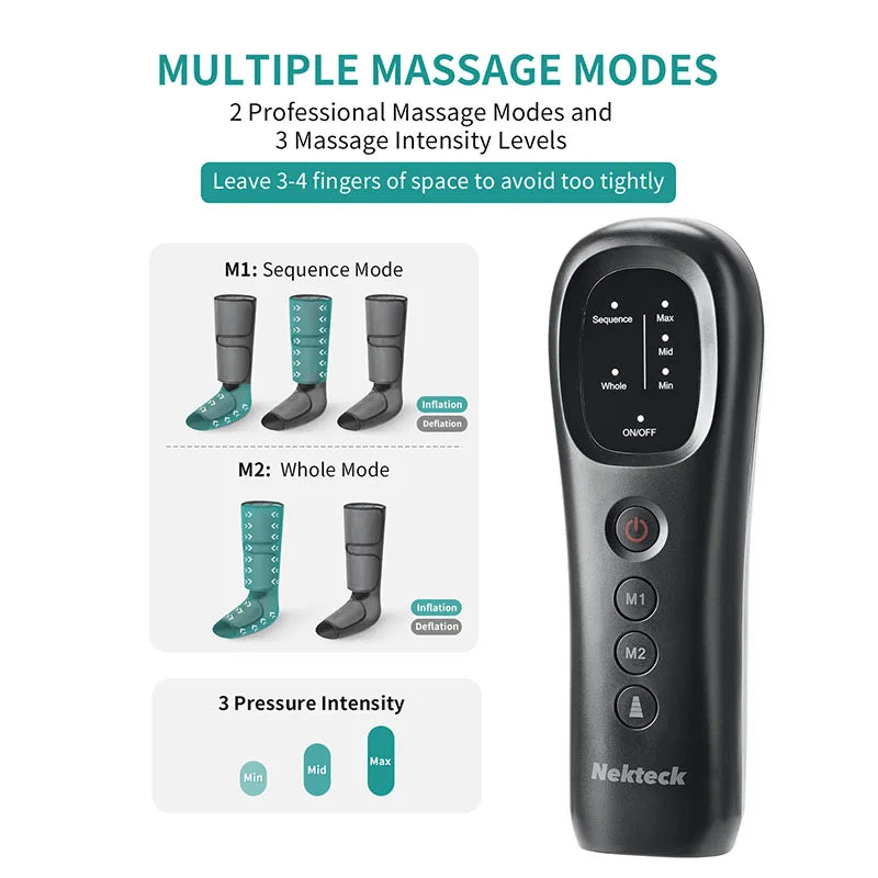 Air Leg Pressure Massage for Blood Circulation and Relaxation Lymphatic Drainage
